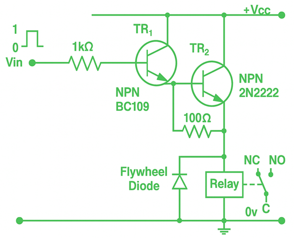 Emitter Follower Relay Switch Circuit