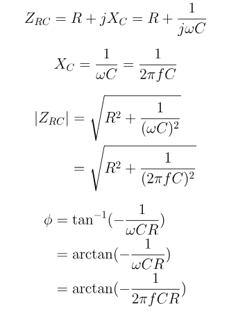 Series RC Circuit Impedance Calculator