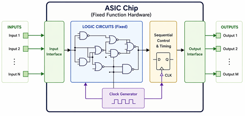 How an ASIC Processes Signals Using Fixed Hardware Logic
