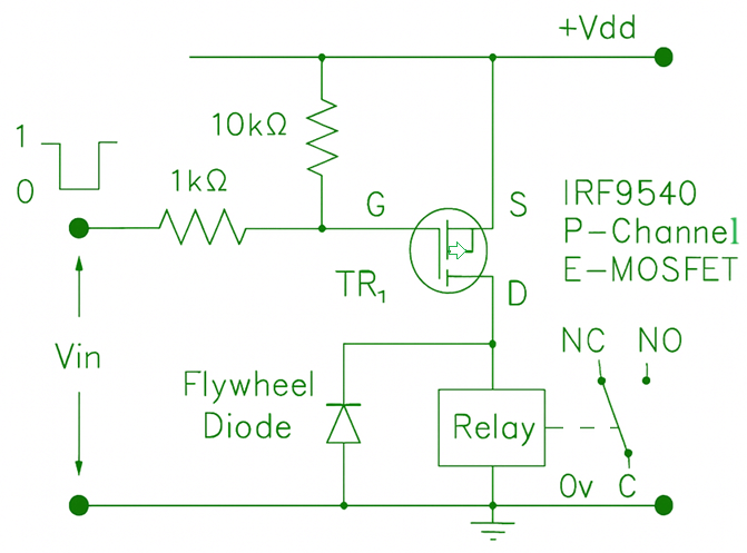 N-channel MOSFET Relay Switch Circuit