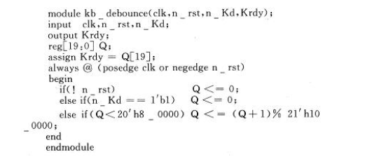 Button debounce counter circuit