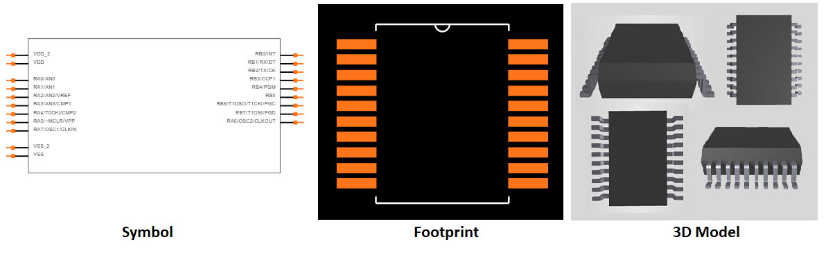 PIC16F628A CAD Model